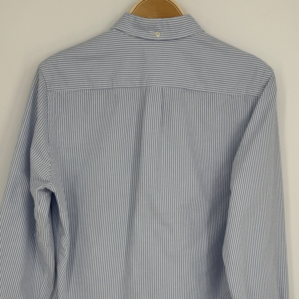 ASKET The Oxford Shirt Small Long Blue Stripe Button Down Organic Preppy Minimal - Picture 9 of 14